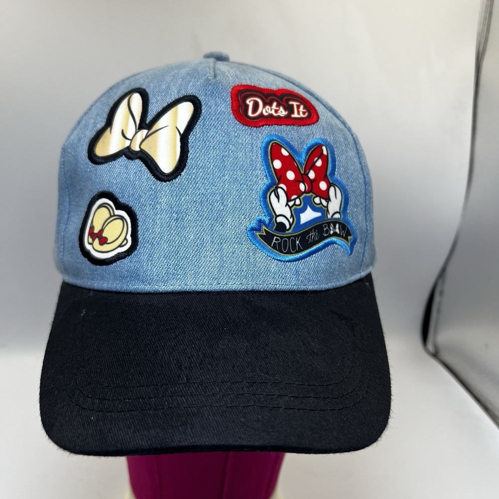 NEW! Berkshire Disney Rock The Bow Denim Cap Hat StrapBack Minnie Mouse One Size